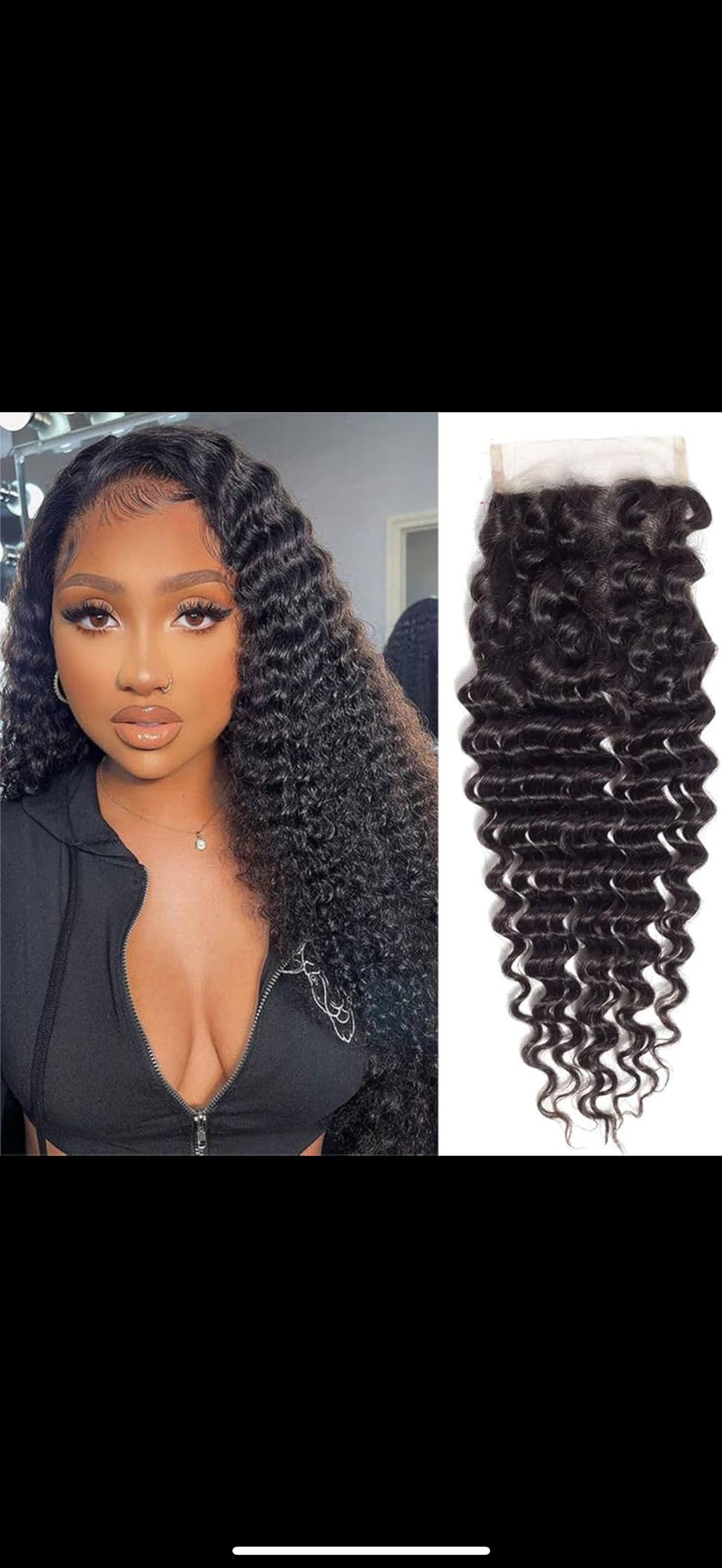 4*4 lace closure – 100% Human Hair (Straight & curly